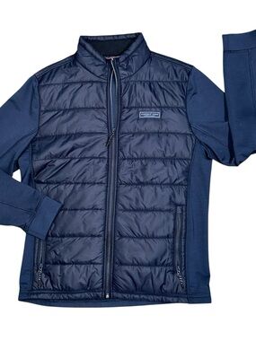 Vineyard Vines Performance Quilted Knit-Sleeve Zip Jacket